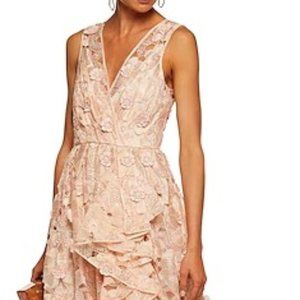 Badgley Mischka Lace Ruffle Gown